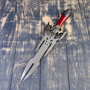 Сувенирный меч на планшете, раздвоенное лезвие, 45 см