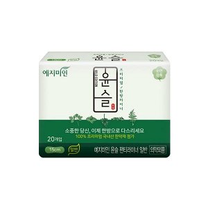 Ежедневные прокладки Yejimiin Cotton Touch Mild Herb с усиленным впитывающим слоем, поверхностью из хлопка и экстрактами трав, 15см 20шт