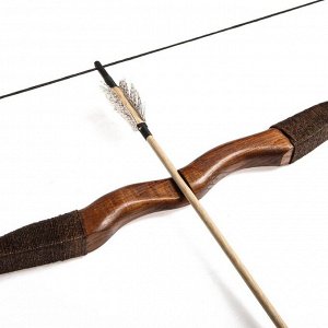 Сувенирное деревянное оружие "Лук традиционный", взрослый, коричневый, массив ясеня, 170 см