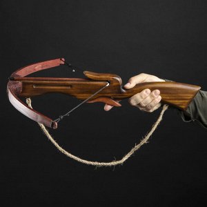 Сувенирное деревянное оружие "Арбалет", взрослый, коричневый, массив ясеня, 70 см