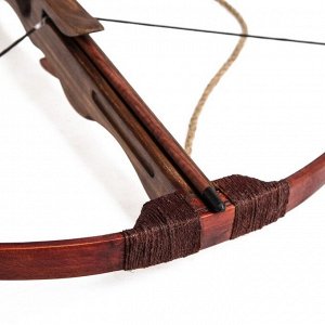 Сувенирное деревянное оружие "Арбалет", взрослый, коричневый, массив ясеня, 70 см