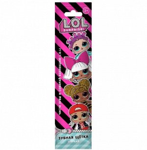 Зубная щетка Детская LONGA VITA kids. 6+, L.O.L. Surprise. Мягкая щетина, поверхность для чистки языка, резиновые вставки в ручке, присоска для хранения. арт S-138 пр.Китай