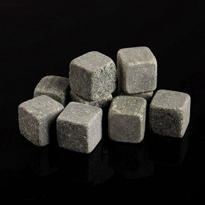 Камни для виски. 9 шт. с мешочком. размер камня 2x2x2 см