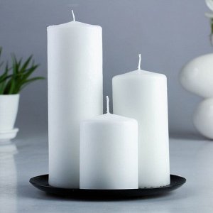 Набор свечей белый + тарелка