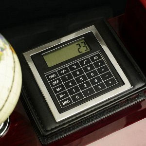 Набор настольный 3в1 (блок д/бумаг, карандашница с часами, глобус, калькулятор), микс