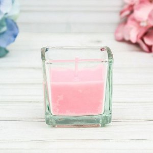 Свеча арома в квадратном стакане «Цветущего настроения», 5,1 х 5,4 см