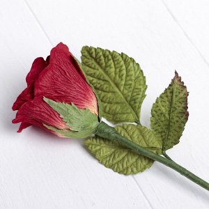 Искусственный цветок "Роза Леди" средняя ярко-красная 40 см