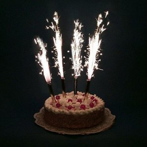 Набор тортовых свечей "Фонтаны". 17.5 см. 4 шт