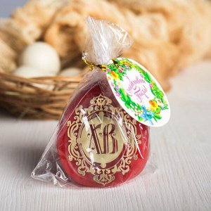 Пасхальная свеча-яйцо с наклейкой «ХВ»