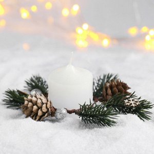 Свеча в венке «Снежное Рождество»