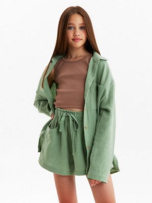 Рубашка из муслина для девочек KAFTAN.