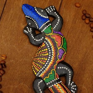 Панно декоративное "Ящерица геккон" 24х7,5х1 см МИКС