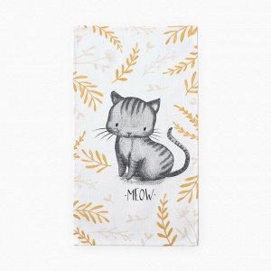 Кухонное полотенце «Доляна» Meow, 35x60 см, 100% хлопок, 160 г/м²