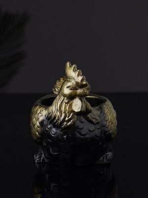 Фигурное кашпо для цветов «Курица», 64 мл, 10x9x6 см, гипс, цвет чёрное золото