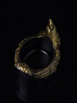 Фигурное кашпо для цветов «Курица», 64 мл, 10x9x6 см, гипс, цвет чёрное золото