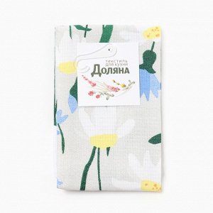 Кухонное полотенце «Доляна. Цвети», 28x46 см, 100% хлопок, рогожка 160 г/м²