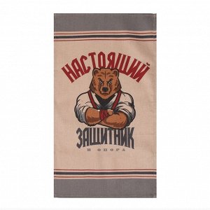 Кухонное полотенце «Доляна. Настоящий защитник», 35x60 см, 100% хлопок, рогожка 160 г/м²