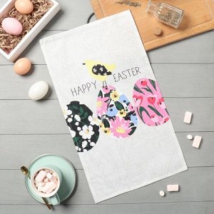 Кухонное полотенце «Доляна» Happy easter, 28x46 см, рогожка, 100% хлопок, 160 г/м²