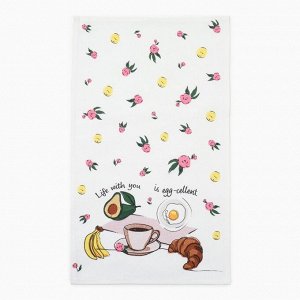 Кухонное полотенце «Доляна» Life with you, 28x46 см, 100% хлопок, рогожка 160 г/м²