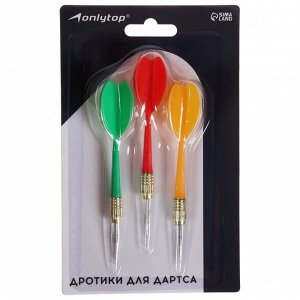 Дротики для дартса ONLYTOP, 3 шт., металлический наконечник, вес 6 г, цвет МИКС