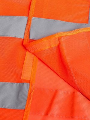 Жилет сигнальный TORSO, светоотражающий, оранжевый, 3 класс, размер 66x56 см, 60 г/м²
