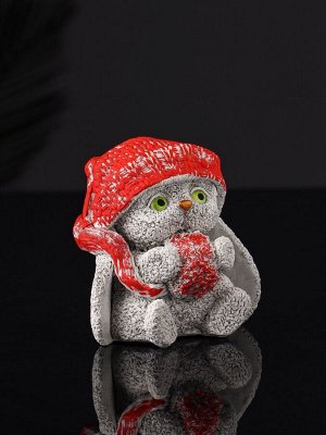 Фигурка гипс «Кролик в шапке», 7 см, серый