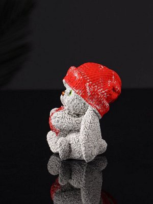Фигурка гипс «Кролик в шапке», 7 см, серый