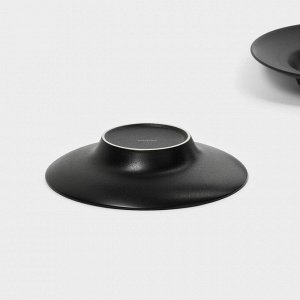 Набор тарелок фарфоровых для пасты Magistro Carbon, 21x21 см, 2 шт, цвет чёрный