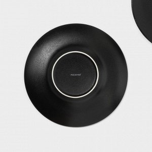 Набор тарелок фарфоровых для пасты Magistro Carbon, 21x21 см, 2 шт, цвет чёрный
