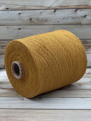 Пряжа для вязания 82 гр, Spugnetta 65% хлопок petinato 35% полиакрил 1500м/100гр Охра/горчица