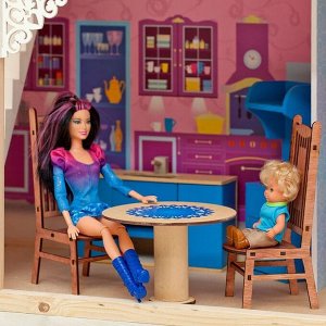 Кукольный домик «Вдохновение», (16 предметов мебели, 2 лестницы)