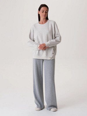 Однотонный oversize свитшот Светло-серый