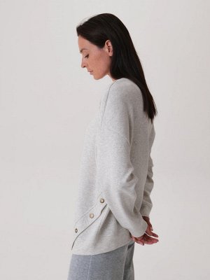 Однотонный oversize свитшот Светло-серый