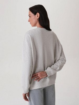 Однотонный oversize свитшот Светло-серый