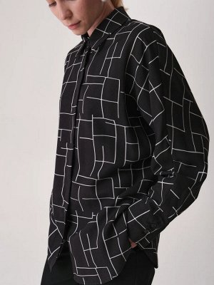Oversize блуза с принтом
