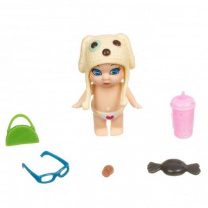 Набор игровой Bondibon куколка OLY в шапочке-ушанке с животным и аксессуарами в банке, ВОХ 6,3х11х6,