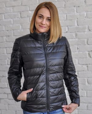 Ультралегкая женская демисезонная куртка, цвет черный - КЛАССИКА
