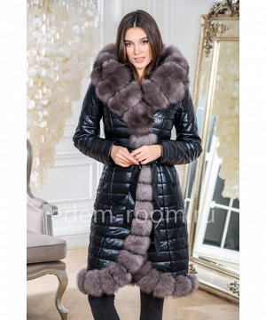 Зимнее пальто из эко-кожиАртикул: RS-566-2-100-CH-P