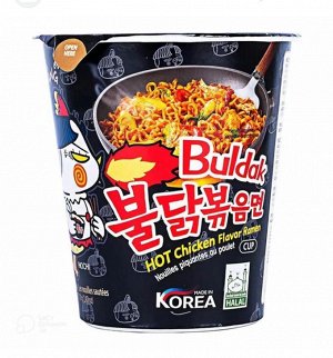 Корейская острая лапша Buldak со вкусом курицы в стакане Samyang