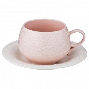 Чайный набор на 1 персону, 2 пр., 200 мл. "розовый" (кор=36набор.)