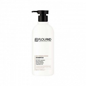 Floland Шампунь для поврежденных волос с кератином 530мл Premium Silk Keratin Shampoo