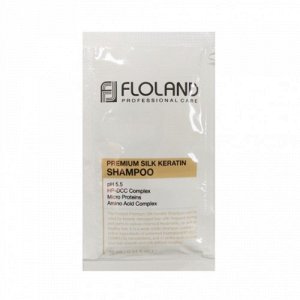 Floland Шампунь для поврежденных волос (пробник) Premium Silk Keratin Shampoo