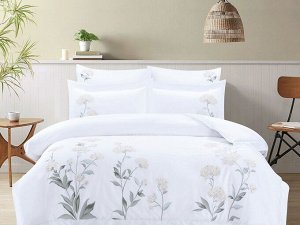 Комплект постельного белья Евро, египетский хлопок Premium с вышивкой 2259-6