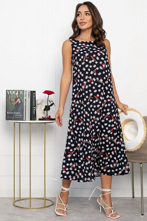 Сарафан Кампари (синий/цветы) П13995-10М