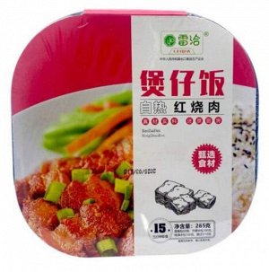 Готовый саморазогревающийся обед "Рис в горшочке с тушеной свининой" Hot Pot, 265 гр, Китай