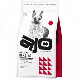 AJO для собак Adult Maxi для крупных пород Индейка Олень Гречка 2кг