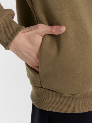 Худи мужское в цвете хаки с печатью
