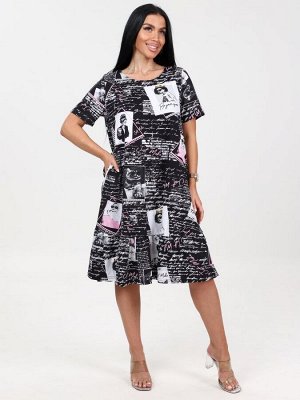 810 ЖЕНСКОЕ ПЛАТЬЕ (Черный/розовый)