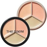 Трехцветный консилер The Saem Cover Perfection Triple Pot Concealer #03 Correct Up Beige, 13.5г
