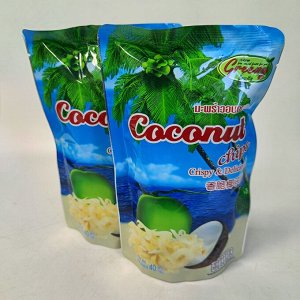 Чипсы  GREENY COCONUTEEN 40 г Coconut chips (Кокосовые)